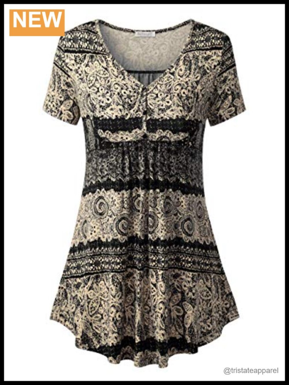 Womens Tunic Tops Short Sleeve V Neck Button Casual Flowy Blouses for Leggings